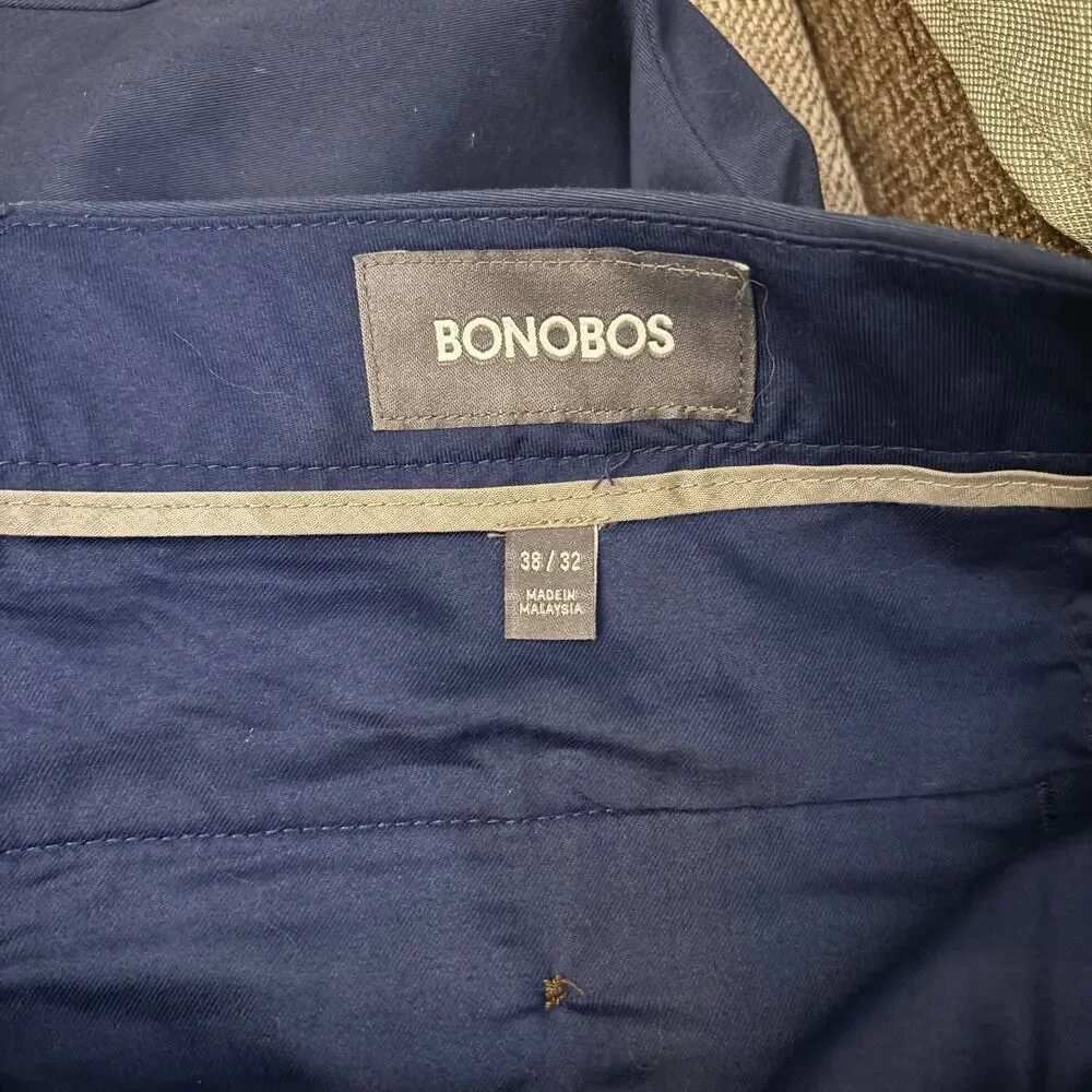 Bonobos Monday Slim Navy Blue Dress Pants 38x32 Cotton Tailored Business Casual